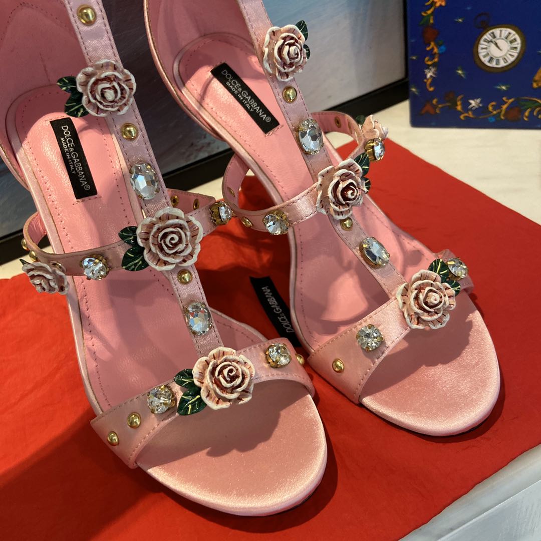 Pink D&G flower sandal