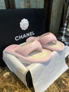 Chanel Pink CC Padded Pool Thong Sandals