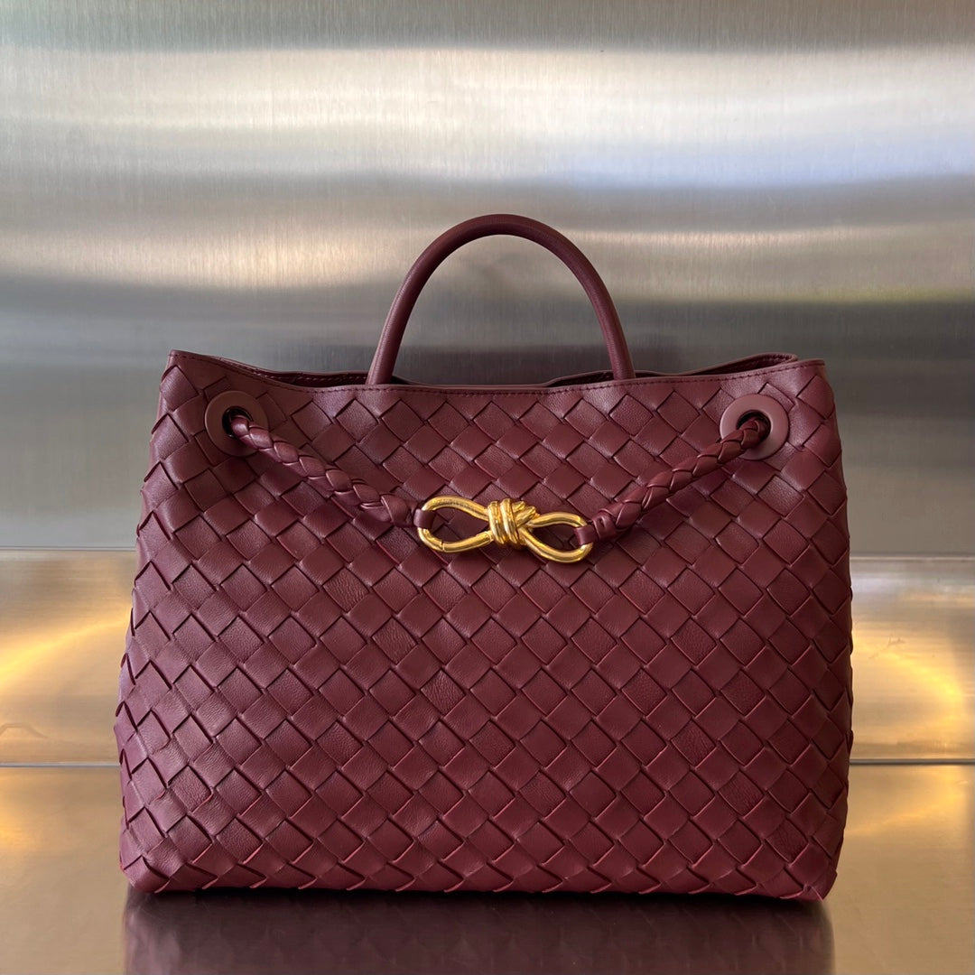 BOTTEGA VENETA Andiamo small tote in intrecciato leather with embellishment