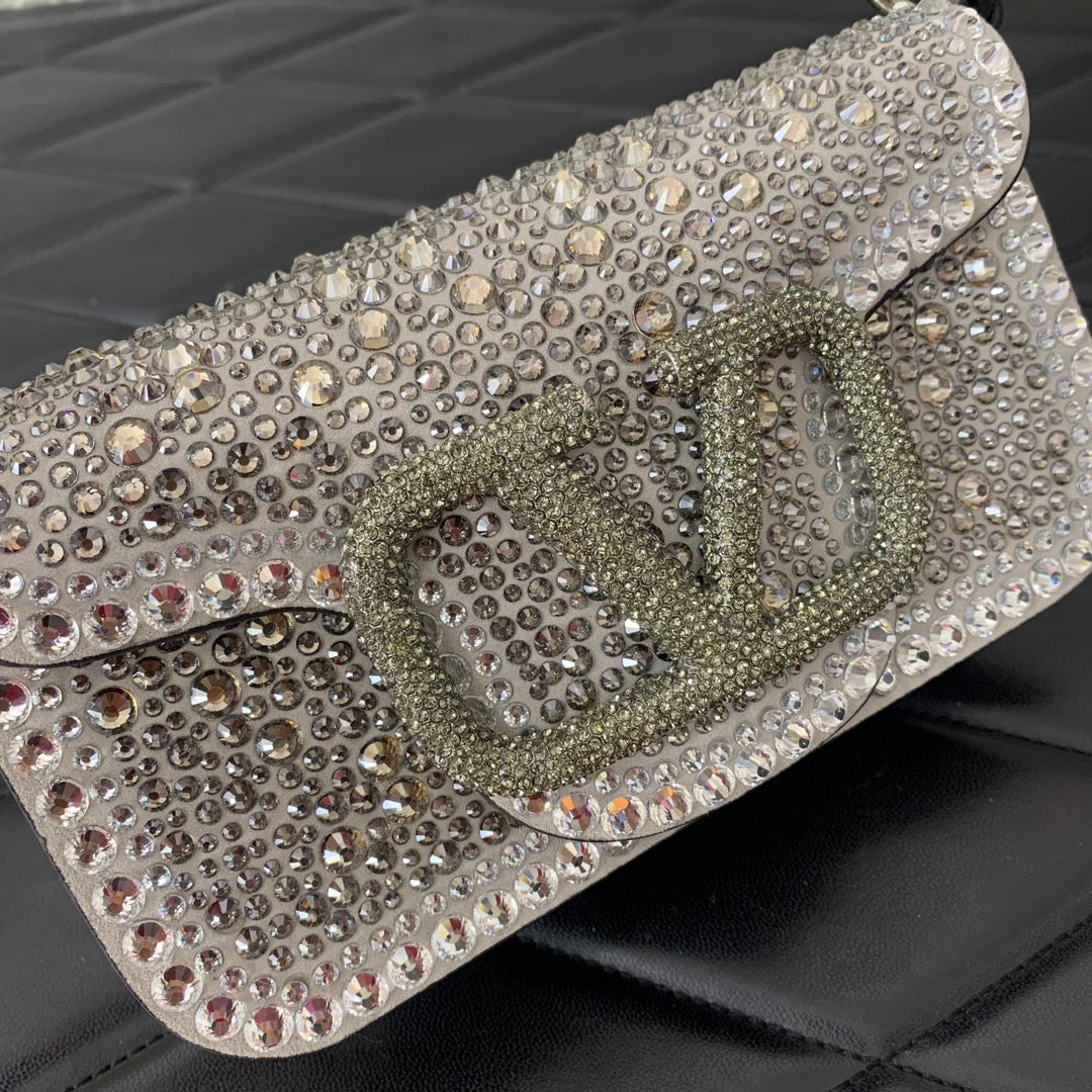 Valentino Garavani Loco Small Rhinestone Shoulder Bag