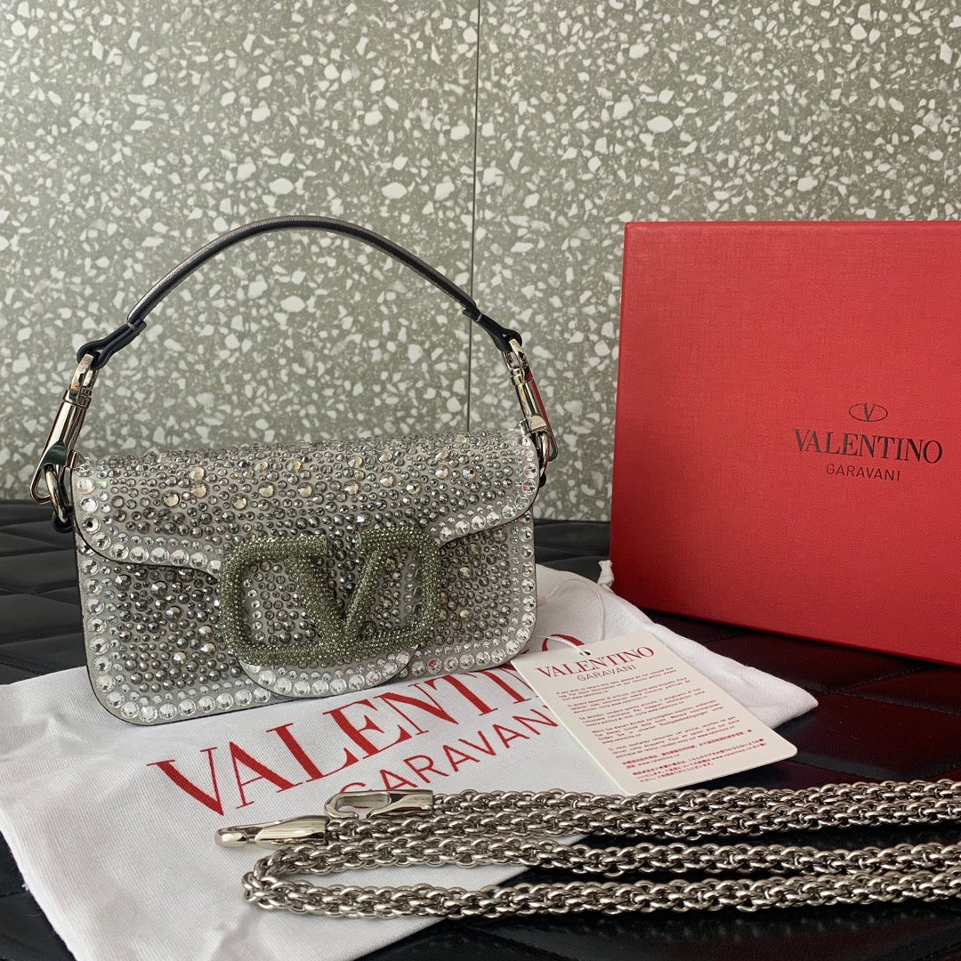 Valentino Garavani Loco Small Rhinestone Shoulder Bag