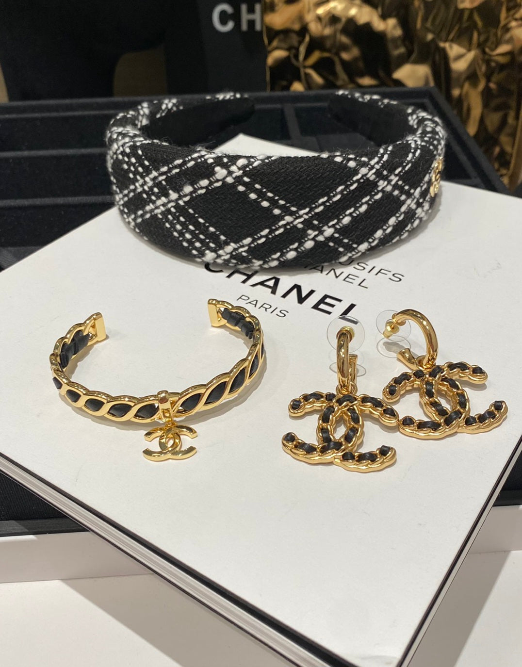 Chanel bracelet and earring (sold as set)