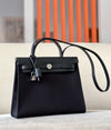 Hermes Herbag Zip Black Canvas Bag 31cm