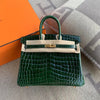 Hermes Birkin 25 shiny nile real crocodile 🐊 emerald gold GHW