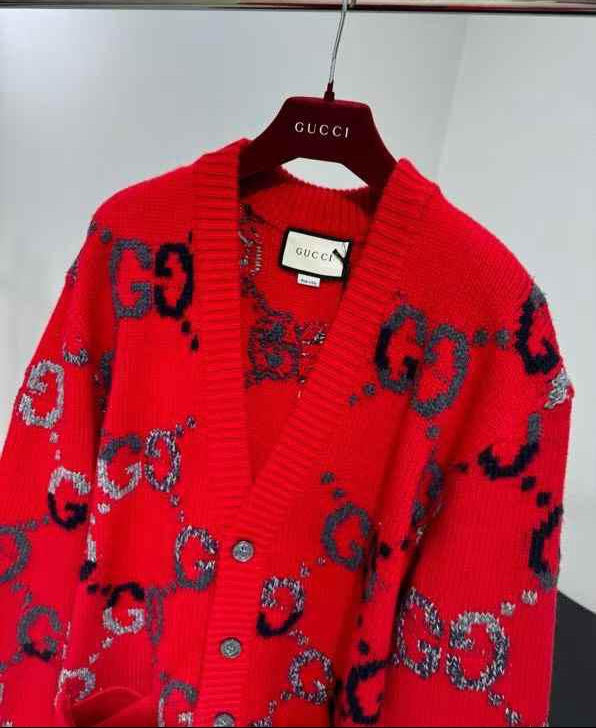 Gucci Wool cardigan with GG intarsia