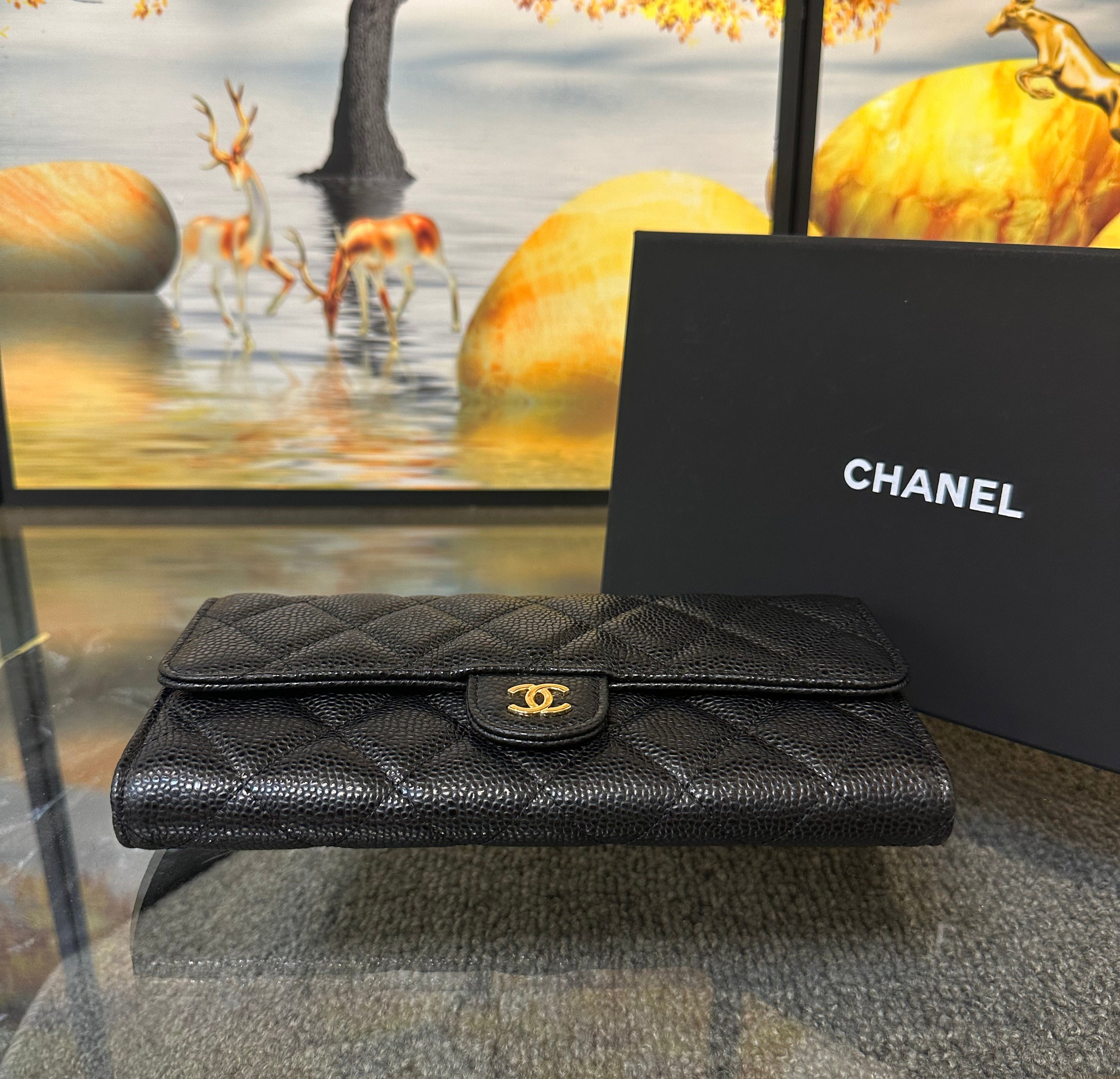 Chanel Classic Long Wallet (Black, SHW) -