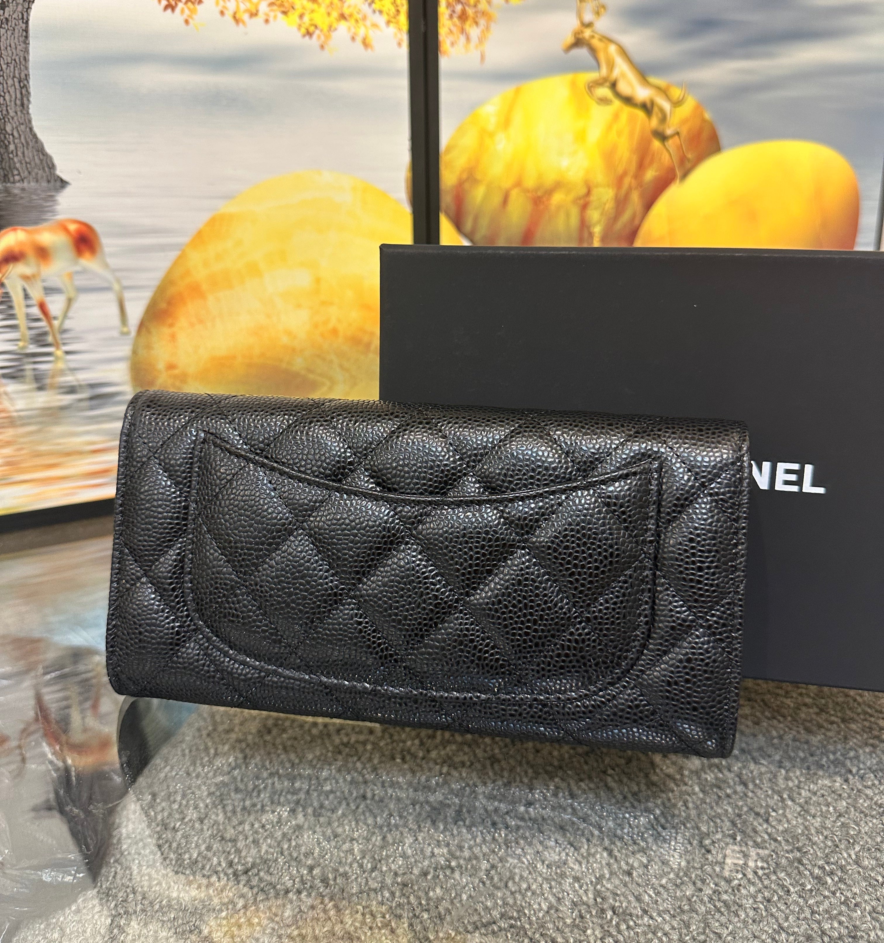 Chanel Classic Long Wallet (Black, SHW) -