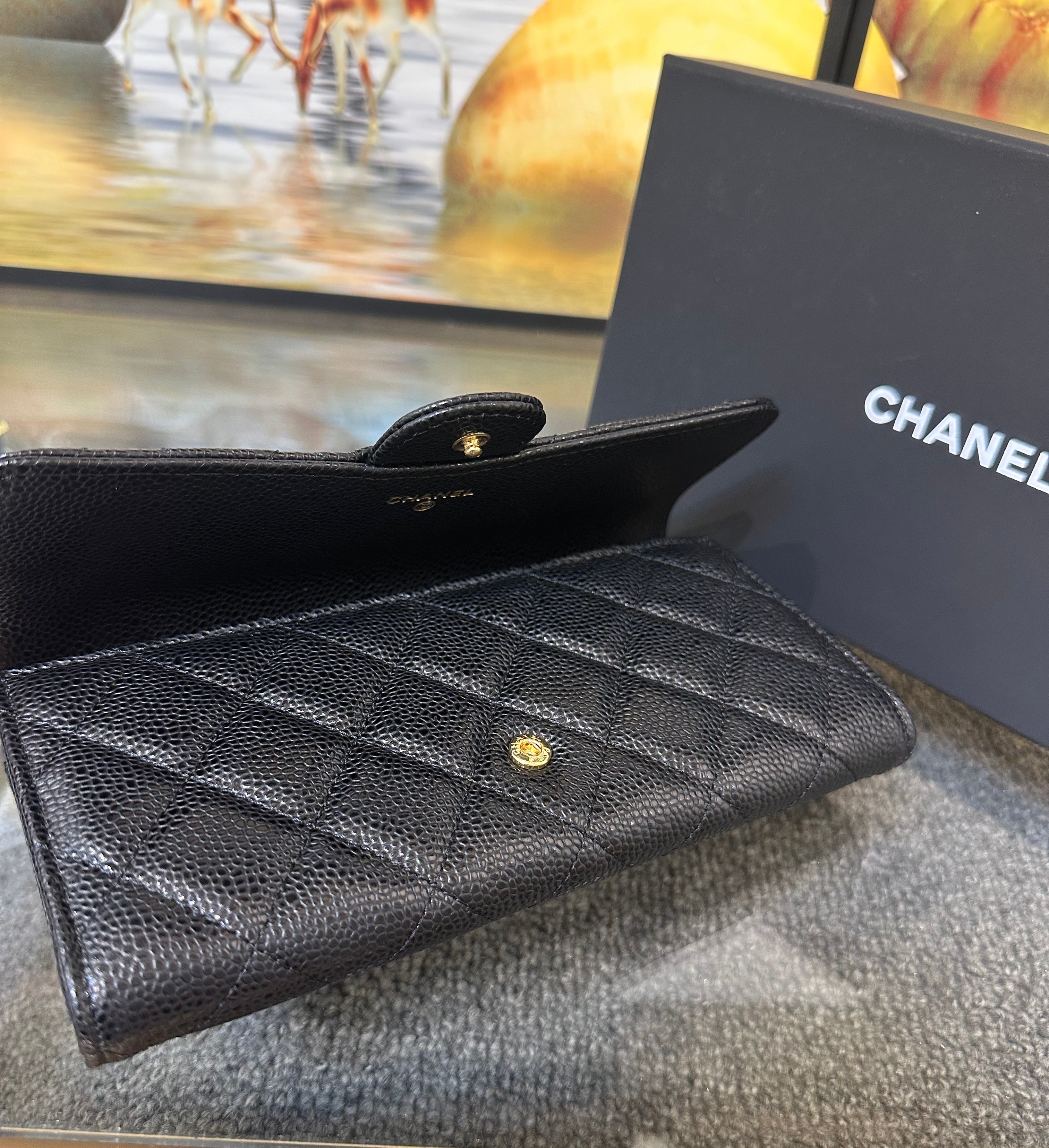 Chanel Classic Long Wallet (Black, SHW) -