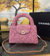 Chanel Mini Kelly Bag In Pink Tweed GHW