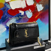 Saint Laurent Medium Croc Embossed Monogram Sunset